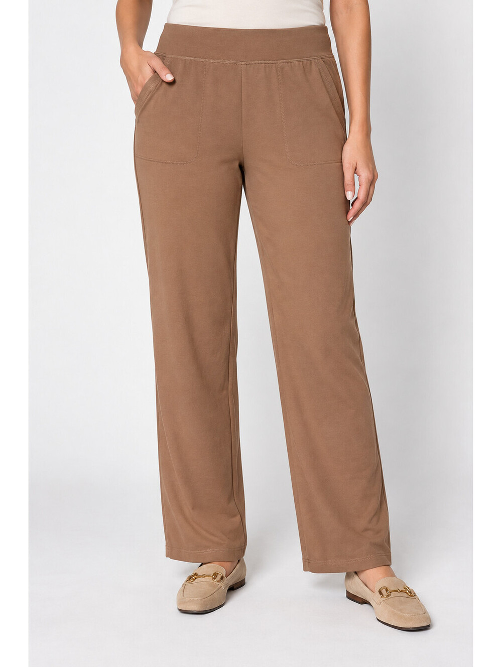 Denim & Co. Regular Active Duo Stretch Lightly Boot Pant Warm Taupe, X-Large